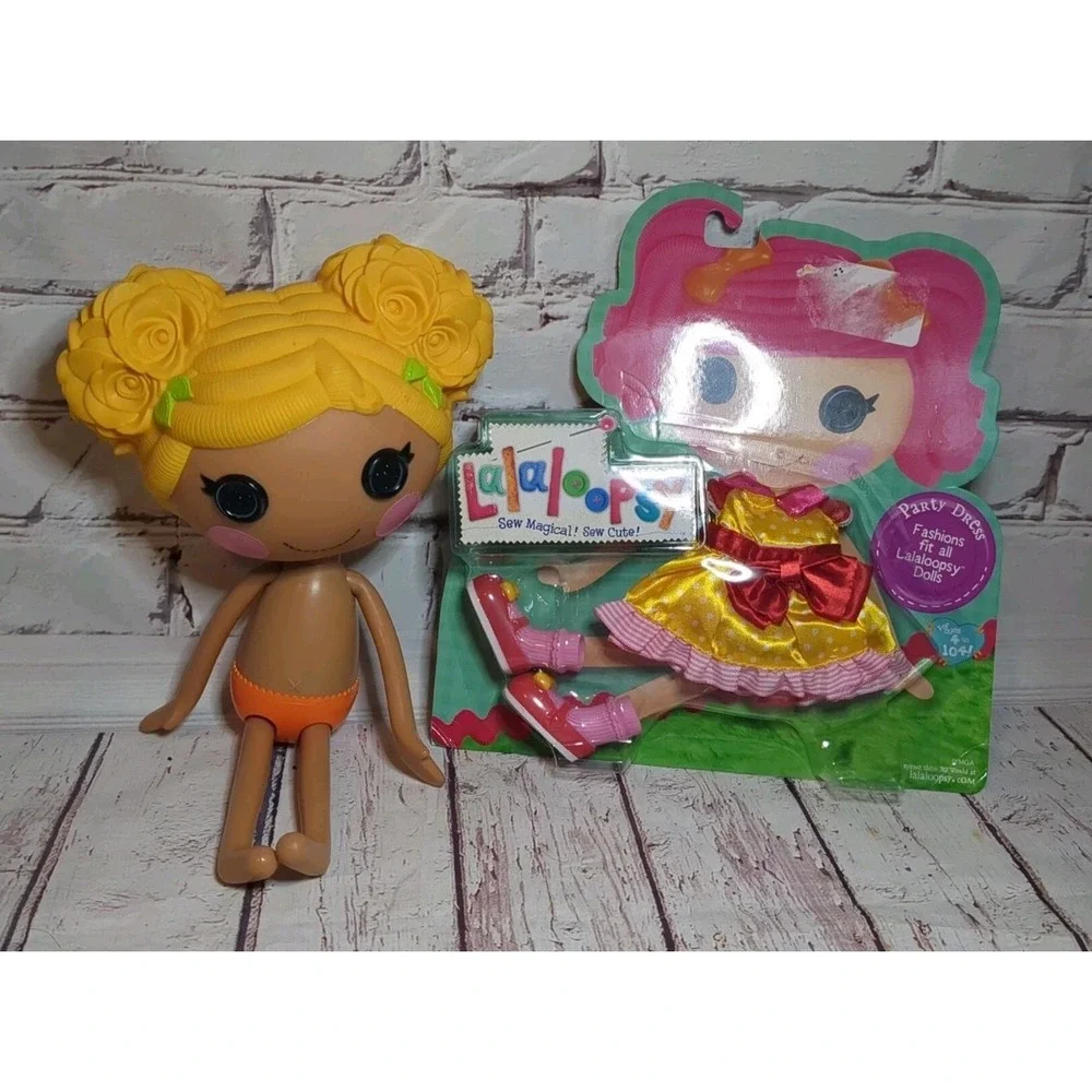 2013 Full Size Lalaloopsy DOLL MARI GOLDEN PETALS clothes Dress Shoes LOT